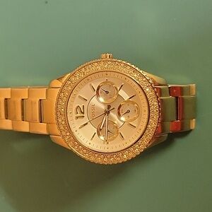 Fossil watch woman gold color